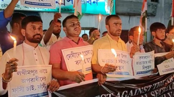 Tripura Congress protested over killing of Farmers in Uttar Pradesh 
